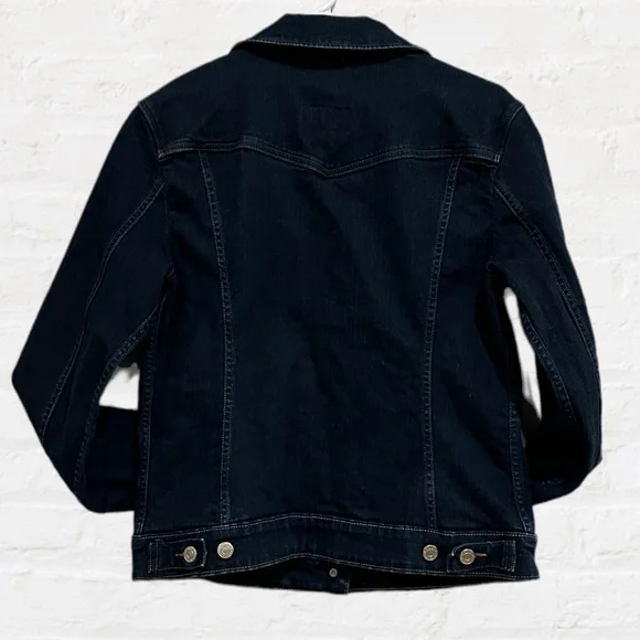 Levi’s‎ Dark Blue Jean Jacket Women’s Sz Large - Picture 2 of 3